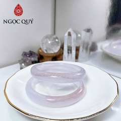 Vòng mã não - Vòng mã não trắng ánh tím điểm chu sa chất 4A thiên nhiên bản 10-11mm- Ngọc Quý