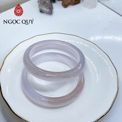 Vòng mã não - Vòng mã não trắng ánh tím điểm chu sa chất 4A thiên nhiên bản 10-11mm- Ngọc Quý