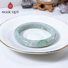 Vòng cẩm thạch A Myanmar - Ngọc phỉ thúy type A bản hẹ xanh táo táo điểm lý ni 58 mm - Ngoc Quý