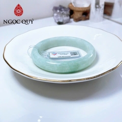 Vòng cẩm thạch A - Ngọc phỉ thúy type A xanh táo hóa bay chất nếp mịn ni 52 mm (kèm kđ type A)- Ngoc Quý