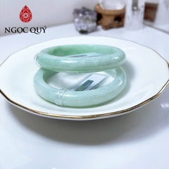 Vòng cẩm thạch A - Ngọc phỉ thúy type A xanh táo hóa bay chất nếp mịn ni 52 mm (kèm kđ type A)- Ngoc Quý