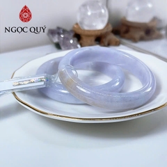 Vòng cẩm thạch A - Vòng phỉ thúy type A tím tử la lan điểm hoàng phỉ ni 52- 56 mm (Kèm kđ) LM79 - Ngọc Quý
