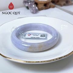 Vòng cẩm thạch A - Vòng phỉ thúy type A tím tử la lan điểm hoàng phỉ ni 52- 56 mm (Kèm kđ) LM79 - Ngọc Quý