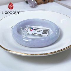 Vòng cẩm thạch A - Vòng phỉ thúy type A tím tử la lan điểm hoàng phỉ ni 52- 56 mm (Kèm kđ) LM79 - Ngọc Quý