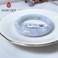 Vòng cẩm thạch A - Vòng phỉ thúy type A tím tử la lan điểm hoàng phỉ ni 52- 56 mm (Kèm kđ) LM79 - Ngọc Quý