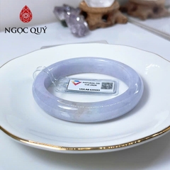 Vòng cẩm thạch A - Vòng phỉ thúy type A tím tử la lan điểm hoàng phỉ ni 52- 56 mm (Kèm kđ) LM79 - Ngọc Quý