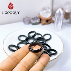 Nhẫn cẩm thạch A - Nhẫn phỉ thúy mực dục type A không thông đèn - Ngọc Quý