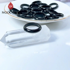 Nhẫn cẩm thạch A - Nhẫn phỉ thúy mực dục type A không thông đèn - Ngọc Quý