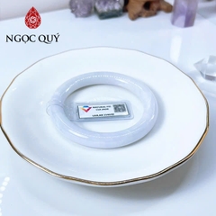 Vòng cẩm thạch A Myanmar - Ngọc phỉ thúy type A bản tròn cọng 9mm bạch ngọc điểm lý - Ngoc Quý