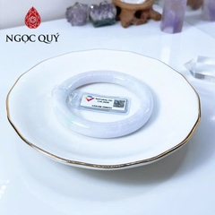 Vòng cẩm thạch A Myanmar - Ngọc phỉ thúy type A bản tròn cọng 9mm bạch ngọc điểm lý - Ngoc Quý