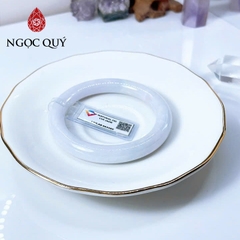 Vòng cẩm thạch A Myanmar - Ngọc phỉ thúy type A bản tròn cọng 9mm bạch ngọc điểm lý - Ngoc Quý