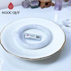 Vòng cẩm thạch A Myanmar - Ngọc phỉ thúy type A bản tròn cọng 9mm bạch ngọc điểm lý - Ngoc Quý