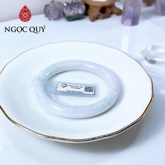 Vòng cẩm thạch A Myanmar - Ngọc phỉ thúy type A bản tròn cọng 9mm bạch ngọc điểm lý - Ngoc Quý