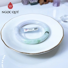 Vòng cẩm thạch A Myanmar - Ngọc phỉ thúy type A bản tròn cọng 9mm bạch ngọc điểm lý - Ngoc Quý
