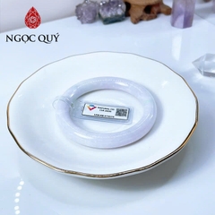Vòng cẩm thạch A Myanmar - Ngọc phỉ thúy type A bản tròn cọng 9mm bạch ngọc điểm lý - Ngoc Quý
