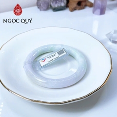 Vòng cẩm thạch A Myanmar - Ngọc phỉ thúy type A bản tròn cọng 9mm bạch ngọc điểm lý - Ngoc Quý