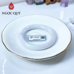 Vòng cẩm thạch A Myanmar - Ngọc phỉ thúy type A bản tròn cọng 9mm bạch ngọc điểm lý - Ngoc Quý