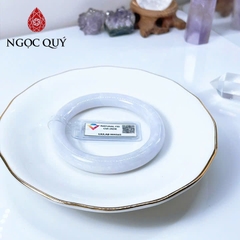 Vòng cẩm thạch A Myanmar - Ngọc phỉ thúy type A bản tròn cọng 9mm bạch ngọc điểm lý - Ngoc Quý