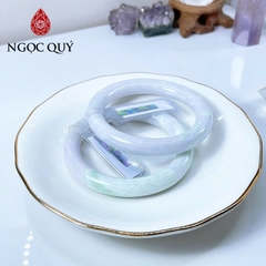 Vòng cẩm thạch A Myanmar - Ngọc phỉ thúy type A bản tròn cọng 9mm bạch ngọc điểm lý - Ngoc Quý