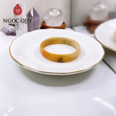 Vòng cẩm thạch A - Vòng ngọc phỉ thúy type A hoàng phỉ bản hẹ mỏng ni 52 bản 12x4mm LM87 - Ngọc Quý