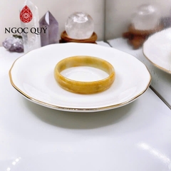 Vòng cẩm thạch A - Vòng ngọc phỉ thúy type A hoàng phỉ bản hẹ mỏng ni 52 bản 12x4mm LM87 - Ngọc Quý