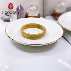 Vòng cẩm thạch A - Vòng ngọc phỉ thúy type A hoàng phỉ bản hẹ mỏng ni 52 bản 12x4mm LM87 - Ngọc Quý