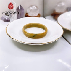 Vòng cẩm thạch A - Vòng ngọc phỉ thúy type A hoàng phỉ bản hẹ mỏng ni 52 bản 12x4mm LM87 - Ngọc Quý