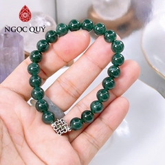 Vòng tay cẩm thạch A - Vòng phỉ thúy lam ngọc type A hạt 8mm - Ngoc Quý