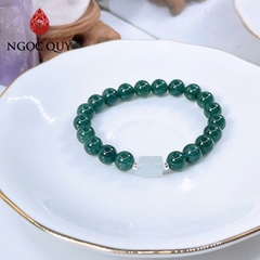 Vòng tay cẩm thạch A - Vòng phỉ thúy lam ngọc type A hạt 8mm - Ngoc Quý