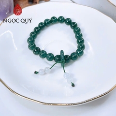 Vòng tay cẩm thạch A - Vòng phỉ thúy lam ngọc type A hạt 8mm - Ngoc Quý