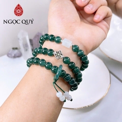 Vòng tay cẩm thạch A - Vòng phỉ thúy lam ngọc type A hạt 8mm - Ngoc Quý