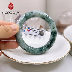 Vòng cẩm thạch A - Ngọc phỉ thúy type A bản tròn ni 52- 55 xanh hoa bay LM91 (kèm kđ type A)- Ngoc Quý