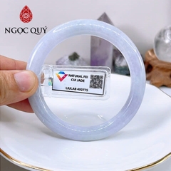 Vòng cẩm thạch A - Ngọc phỉ thúy type A bản tròn hẹ màu tím tử la lan chất nếp mịn ni 52-58 mm (kèm kđ type A)- Ngoc Quý