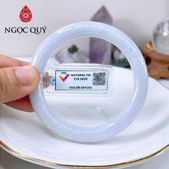 Vòng cẩm thạch A - Ngọc phỉ thúy type A bản tròn hẹ màu tím tử la lan chất nếp mịn ni 52-58 mm (kèm kđ type A)- Ngoc Quý