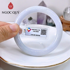 Vòng cẩm thạch A - Ngọc phỉ thúy type A bản tròn hẹ màu tím tử la lan chất nếp mịn ni 52-58 mm (kèm kđ type A)- Ngoc Quý