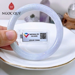 Vòng cẩm thạch A - Ngọc phỉ thúy type A bản tròn hẹ màu tím tử la lan chất nếp mịn ni 52-58 mm (kèm kđ type A)- Ngoc Quý