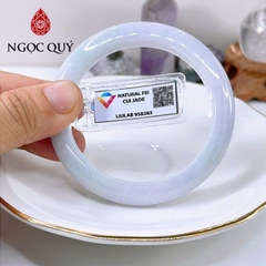 Vòng cẩm thạch A - Ngọc phỉ thúy type A bản tròn hẹ màu tím tử la lan chất nếp mịn ni 52-58 mm (kèm kđ type A)- Ngoc Quý