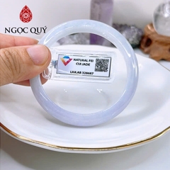 Vòng cẩm thạch A - Ngọc phỉ thúy type A bản tròn hẹ màu tím tử la lan chất nếp mịn ni 52-58 mm (kèm kđ type A)- Ngoc Quý
