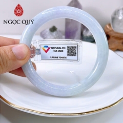 Vòng cẩm thạch A - Ngọc phỉ thúy type A bản tròn hẹ màu tím tử la lan chất nếp mịn ni 52-58 mm (kèm kđ type A)- Ngoc Quý