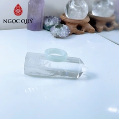 Nhẫn cẩm thạch A - Nhẫn phỉ thúy type A bản vuông LM26 - Ngọc Quý