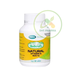 Natural Vitamin E400 IU Mega bổ sung vitamin E (Lọ 30 viên)