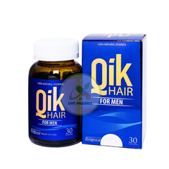 Qik Hair For Men Giảm rụng tóc, phục hồi tóc, chậm quá trình bạc tóc cho nam giới (Hộp 30viên)