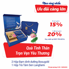 Set Quà Tình Thân: Đạm dinh dưỡng Bosugold và Trà Tâm Sen Langfarm