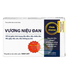 Vương Niệu Đan Thái Minh Hỗ trợ giảm tình trạng tiểu đêm, tiểu nhiều lần, tiểu gấp, tiểu són, tiểu không tự chủ (Hộp2 vỉ x 10 viên)