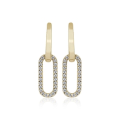 Bông tai Oval Diamond Drop