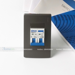 Bộ aptomat tép đôi lắp dọc màu xám