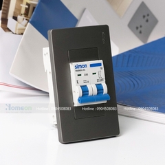 Bộ aptomat tép đôi lắp dọc màu xám