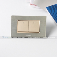 bộ công tắc 1 chiều phím trung,viền mầu vàng