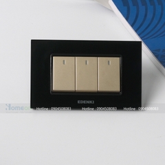 bộ công tắc 3 mặt kính mầu đen