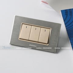 bộ công tắc 3 mặt nhôm nguyên khối mầu vàng